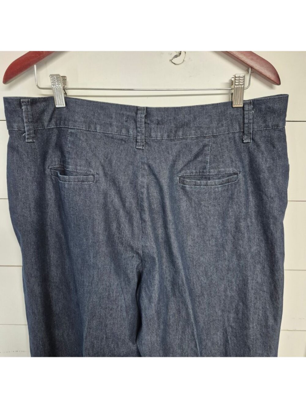 Lee Relaxed Fit Women's Dark Wash Denim Pants Size 16 Long - Picture 7 of 9